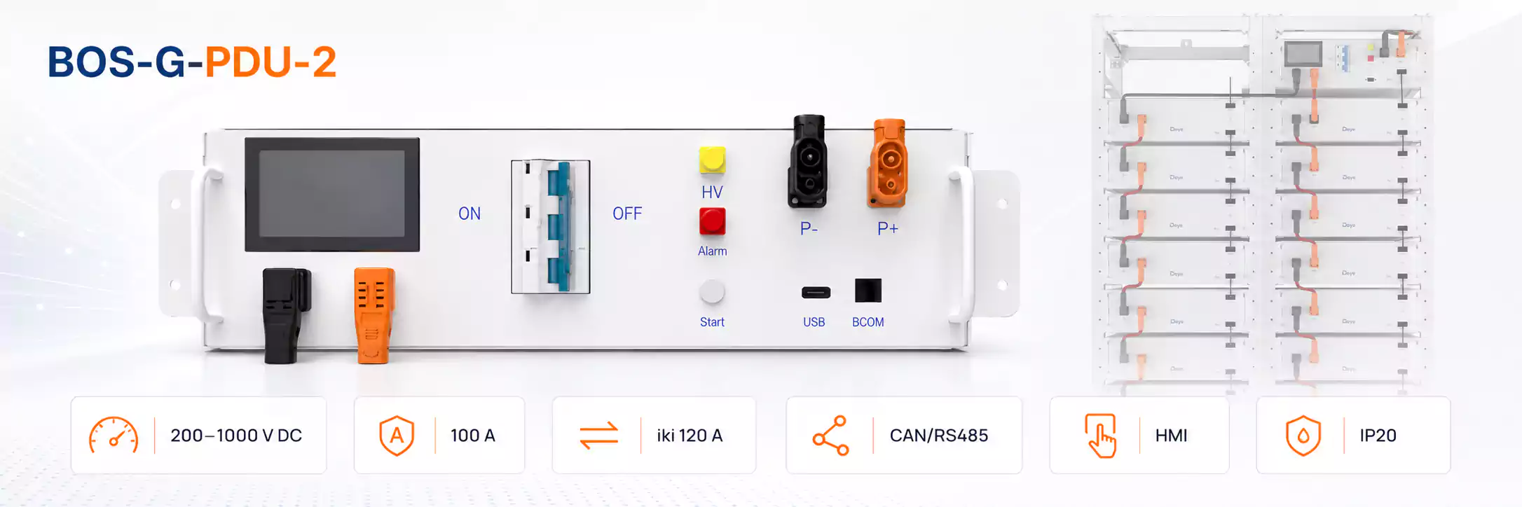Deye BOS-G-PDU-2 aukštos įtampos baterijų valdymo blokas - Image 10