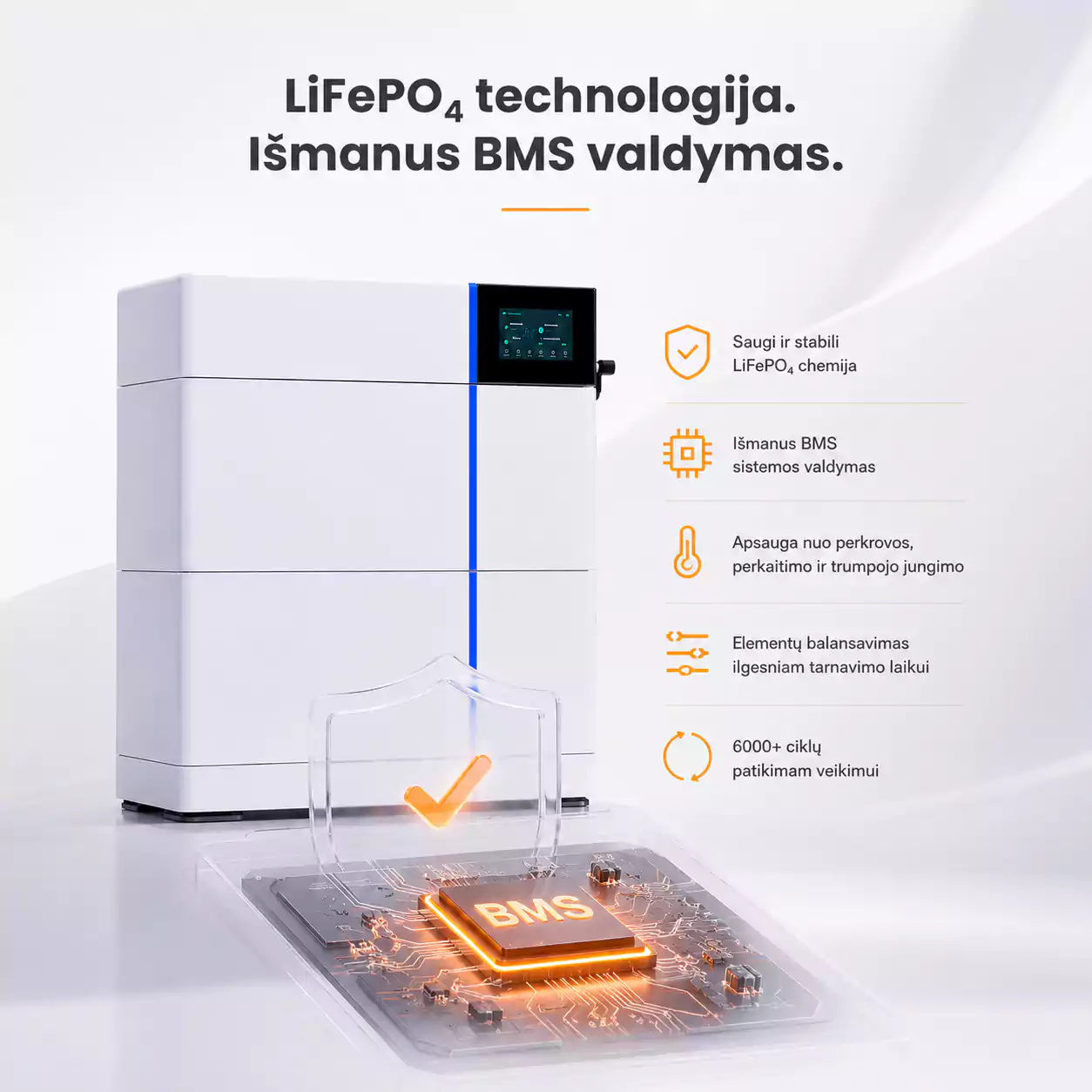 Deye GB L PRO 8 kWh LiFePO technologija arsolar.lt