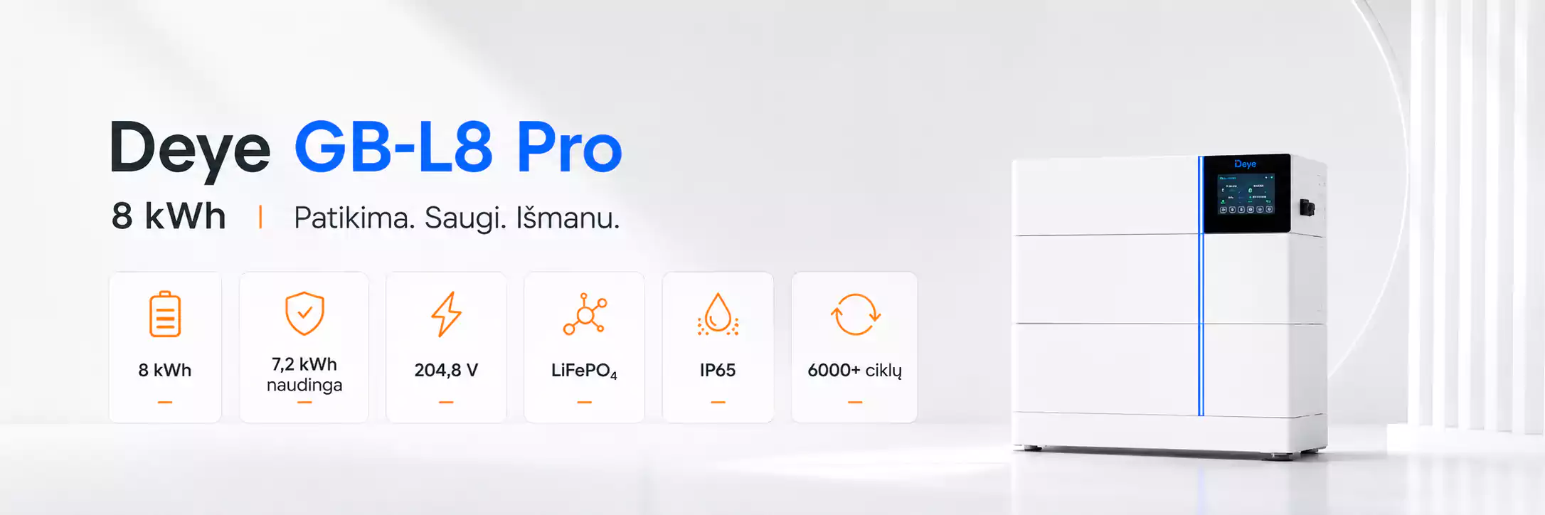Deye GB L PRO 8 kWh banner image arsolar.lt