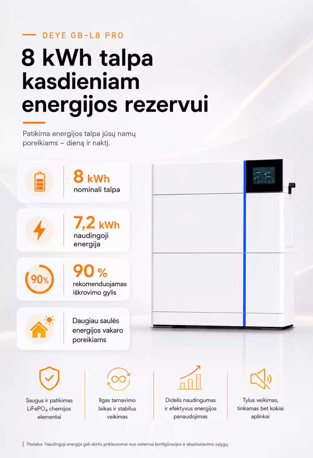 Deye GB L PRO 8 kWh kasdienis energijos rezervas arsolar.lt