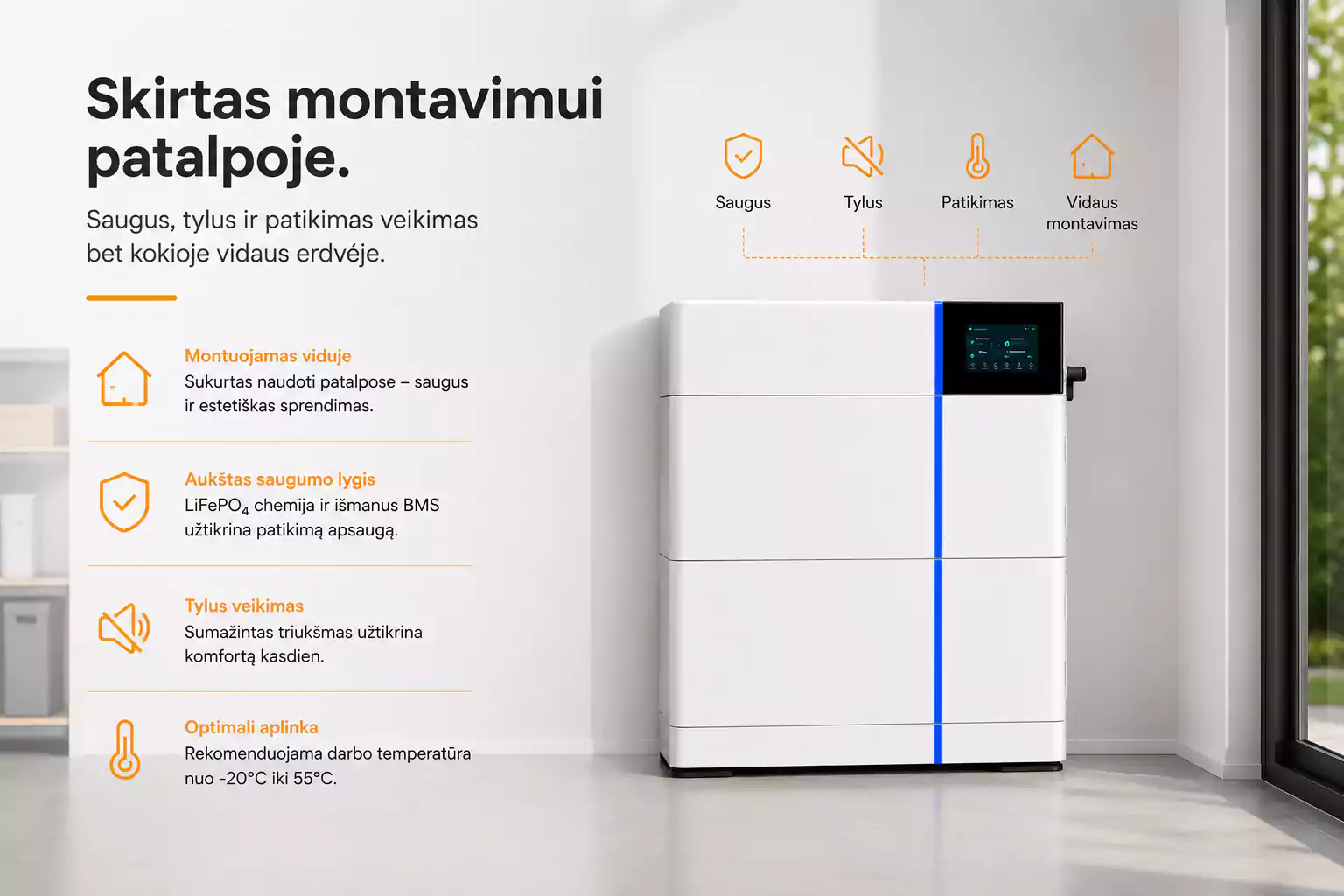 Deye GB L PRO 8 kWh montavimo paslaugos arsolar.lt