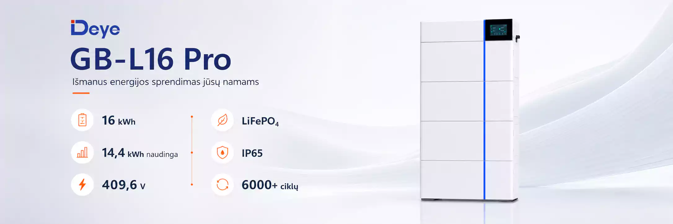 Deye GB L16 PRO 16 kWh baneris arsolar.lt
