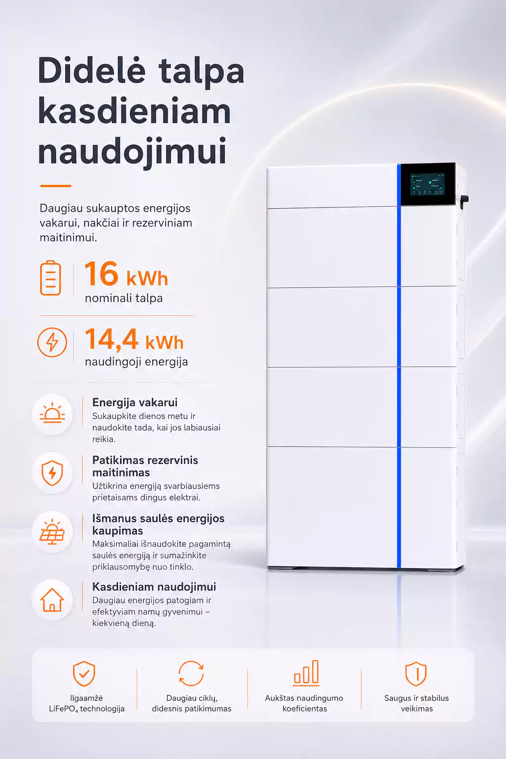 Deye GB L16 PRO 16 kWh didele talpa arsolar.lt