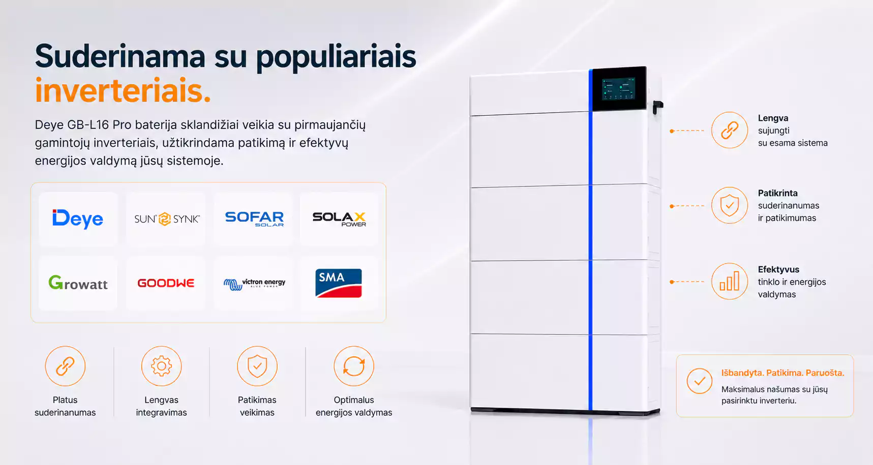 Deye GB L16 PRO 16 kWh suderinamumas arsolar.lt