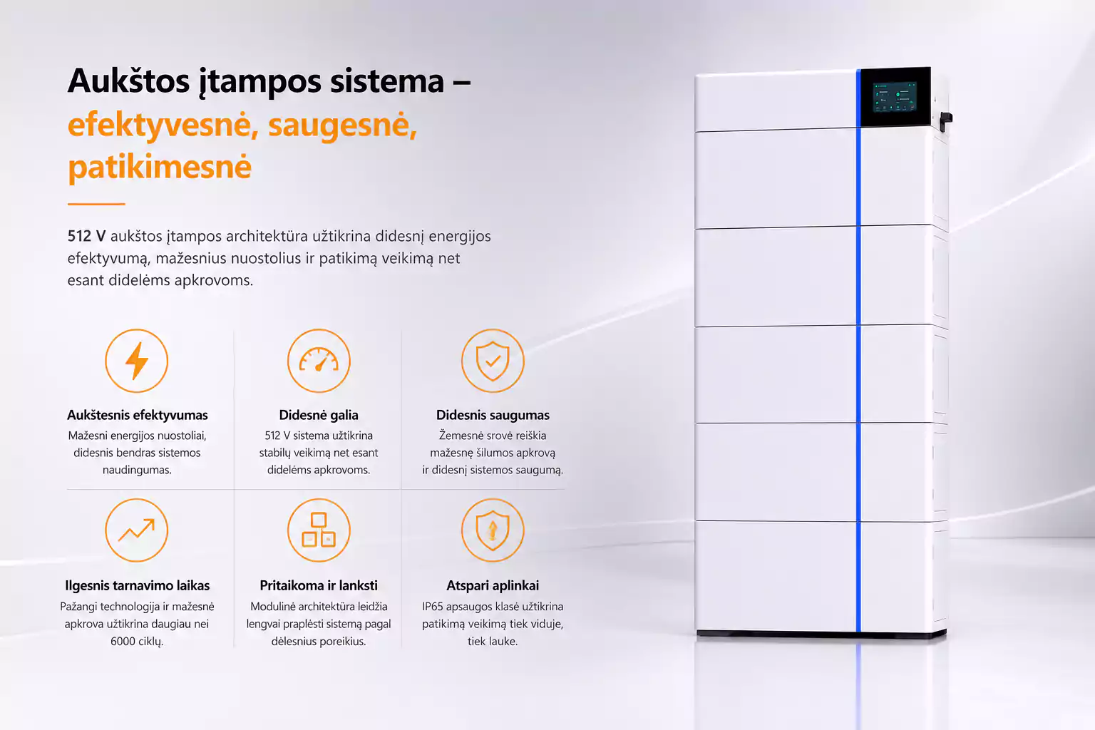 Deye GB L20 PRO 20 kWh auksta itampa arsolar.lt