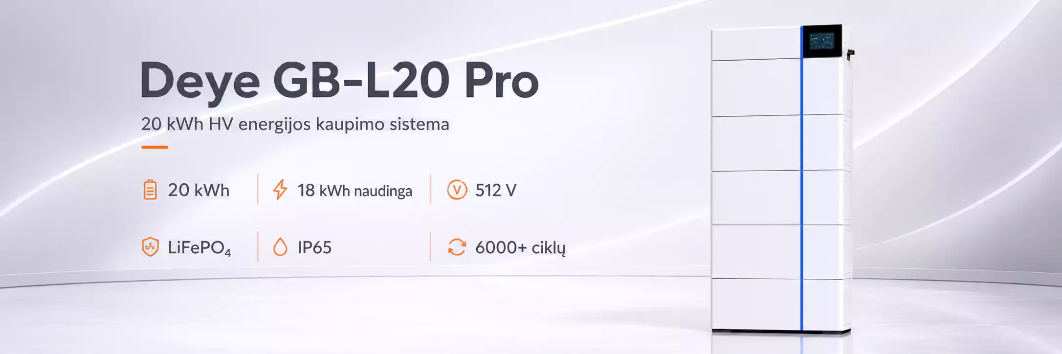 Deye GB-L20 Pro 20 kWh HV kaupiklis baneris