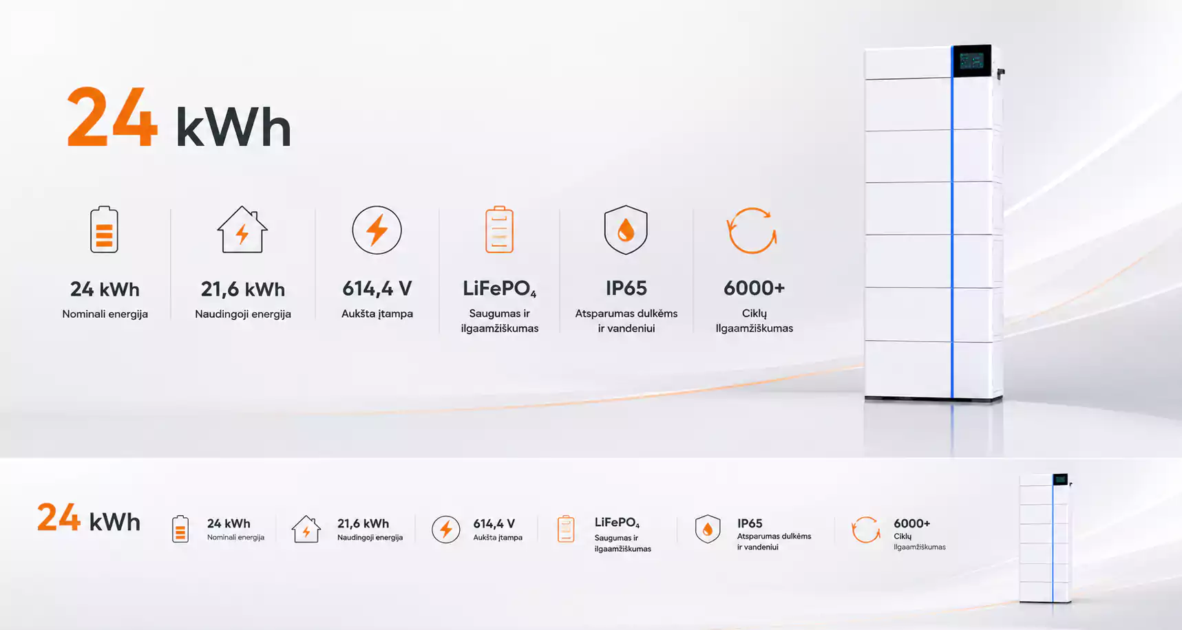 Deye GB-L24 Pro 24 kWh HV kaupiklio baner paveikslėlis arsolar.lt