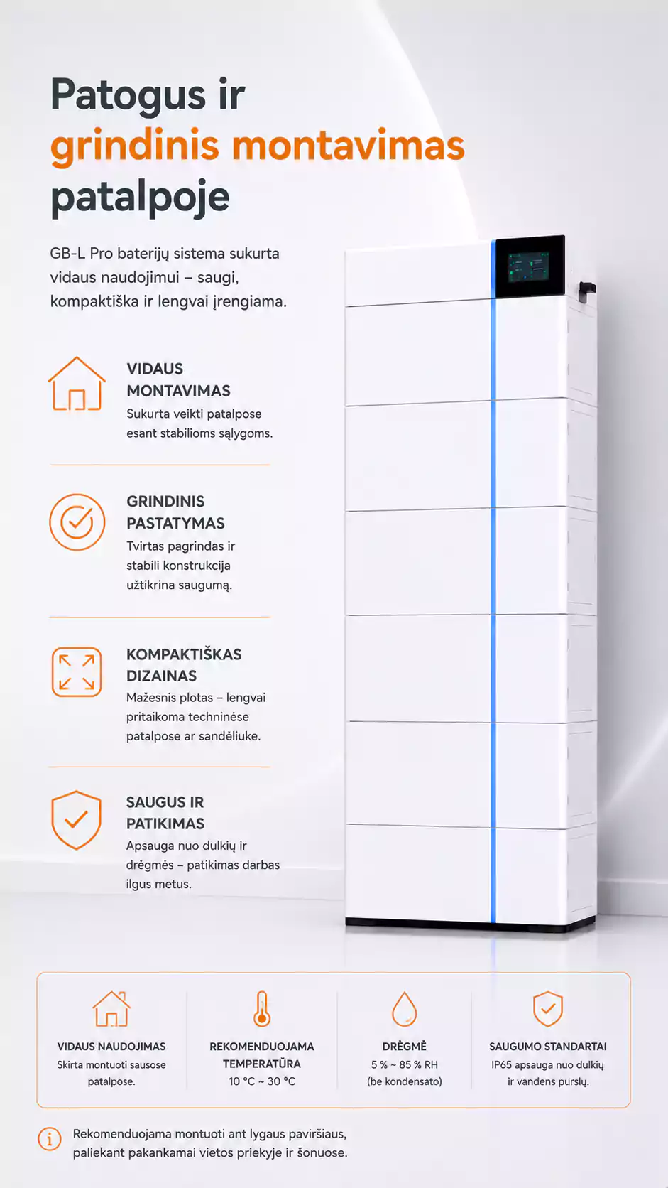 Deye GB-L24-Pro montavimas namuose