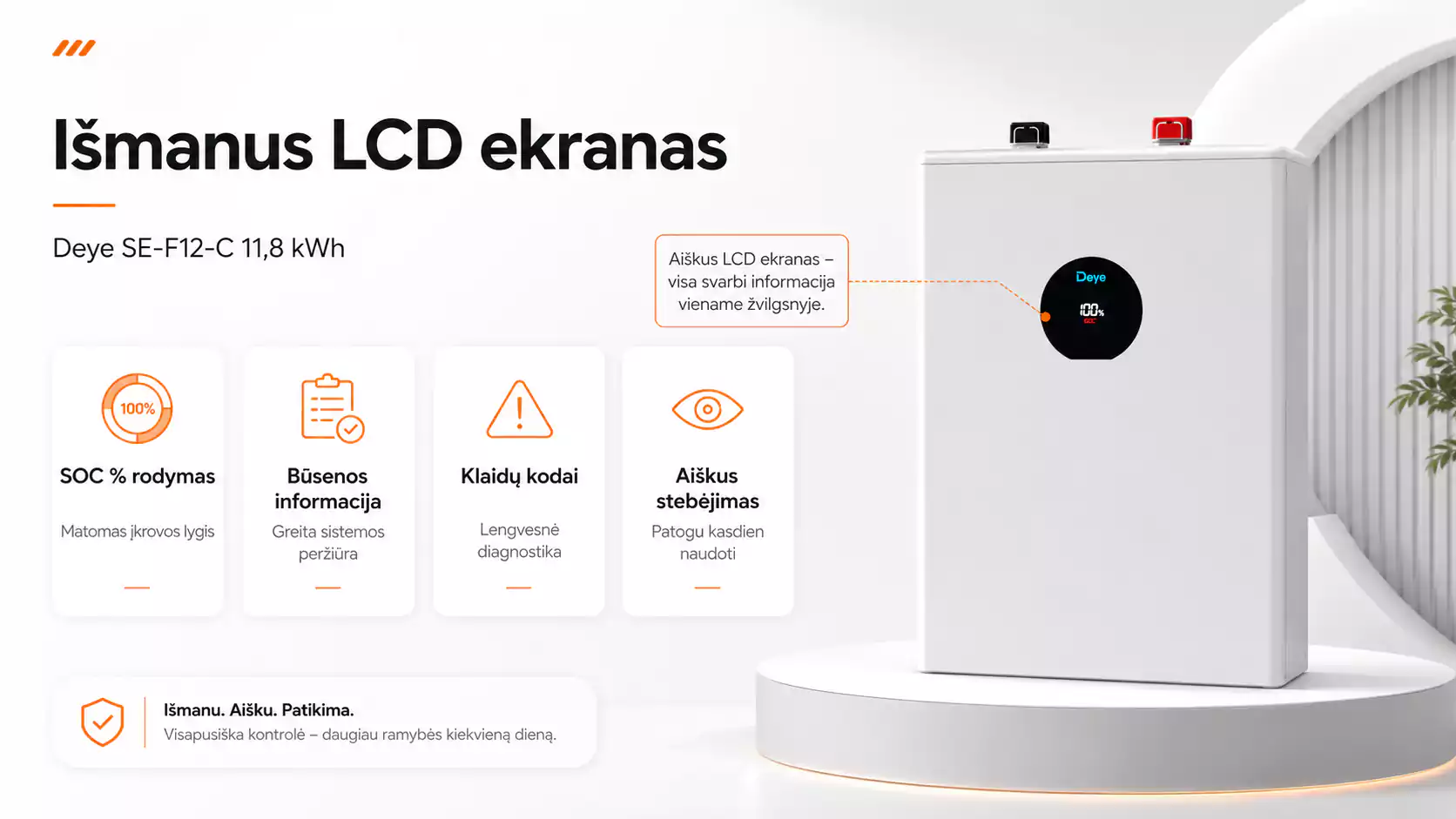 Deye SE-F12-C ismanus lcd ekranas arsolar.lt