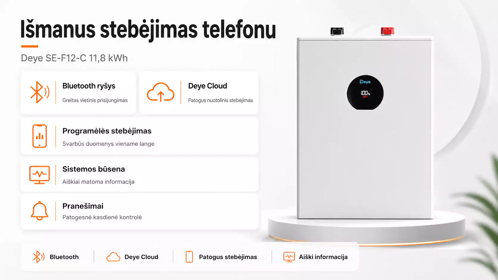 Deye SE-F12-C ismanus stebejimas telefone arsolar.lt