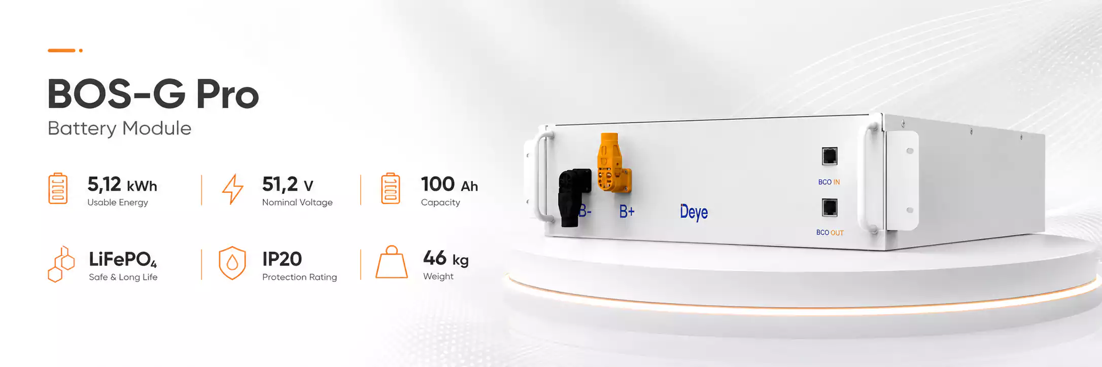 Deye BOS-G-PDU-2 valdymo blokas ir BOS-G-Pack5.1 moduliai