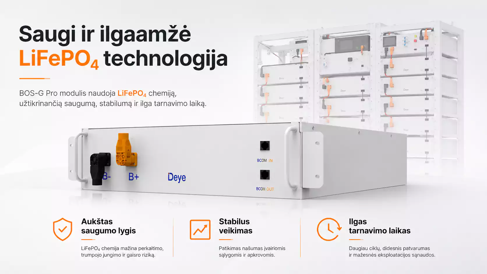 Deye BOS-G-Pack5.1 5,12 kWh HV baterijos modulis - Image 8